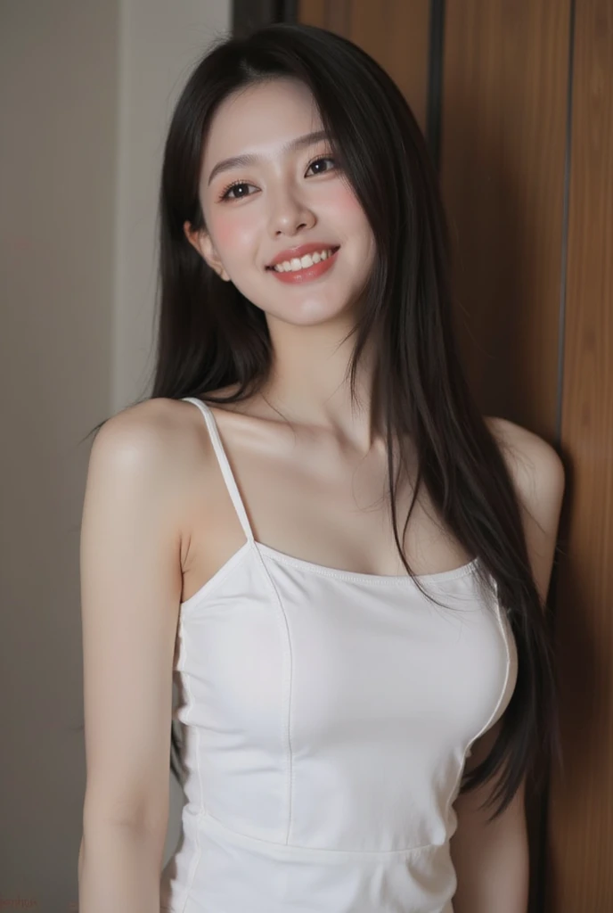 (Tabletop:1.3), (8K, Realistic, RAW Photos, Highest quality: 1.4), Japanese, (One Girl), Beautiful Face, (Realistic Face), (Black Hair), Beautiful hairstyle, Realistic eyes, Beautiful attention to detail, (Realistic Skin), Beautiful Skin, Charm, Ultra-high resolution, Surreal, Very detailed, Golden Ratio,.)、One girl、cute、Laughter、Mouth closed、Beautiful details、Beautiful nose down to the last detail、Esbian all over、Wet your hair、Giant Dalcefo、pork、、Thighs Thighs Thighs Thighs,Long upper body hair