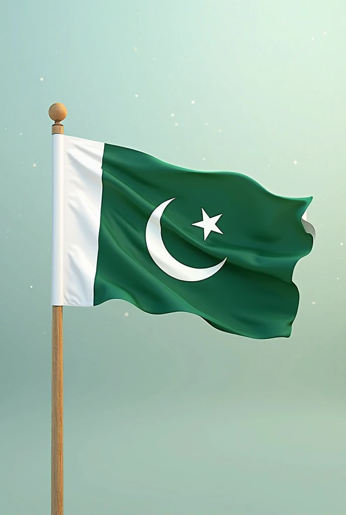 Beautiful Pakistani flag , with text on middle " " font like a daimond and showing it into the middle