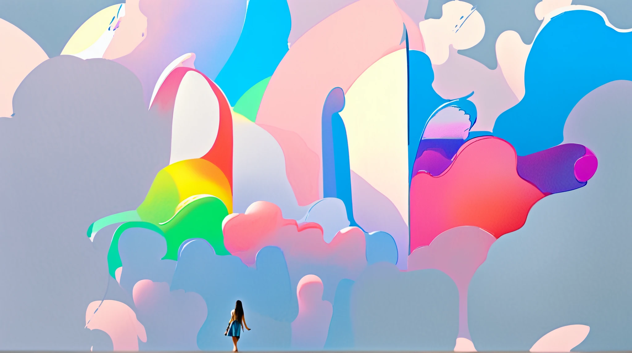 in the style of artgerm, comic style,3D model, mythical seascape, negative space, space quixotic dreams, temporal hallucination, psychedelic, mystical, intricate details, very bright neon colors, (vantablack background:1.5), pointellism, pareidolia, melting, symbolism, very high contrast, chiaroscuro
