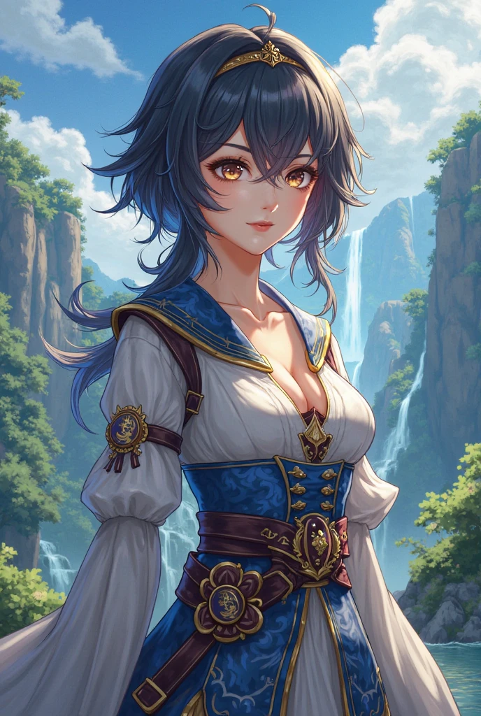 ((masterpiece, best quality)), zelda\(princess\), 1girl, solo, breasts, short_hair, dress, portrait, looking at viewer, smile, 8k wallpaper, on lake, black_cape, close up, pixel_art, totk, sexy --auto --s2