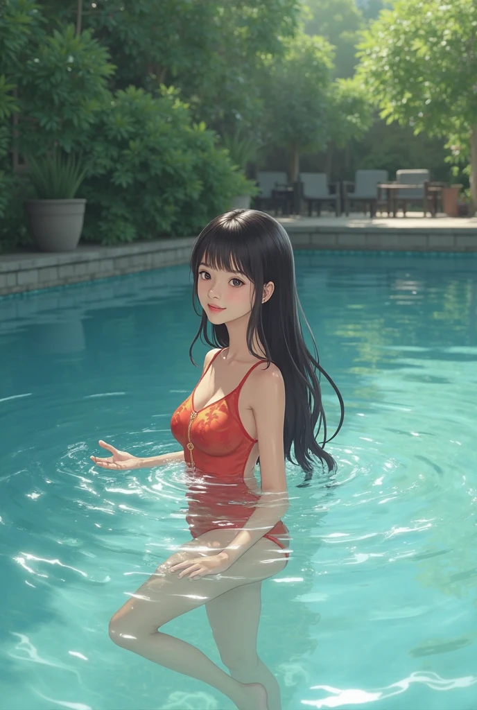 Girl with no swim suit