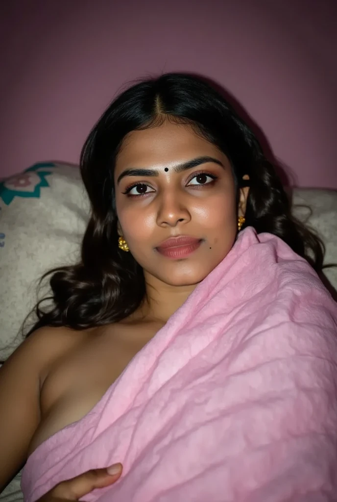 ,indian girl, masterpiece, brown skin, naked, on the bed,blow job