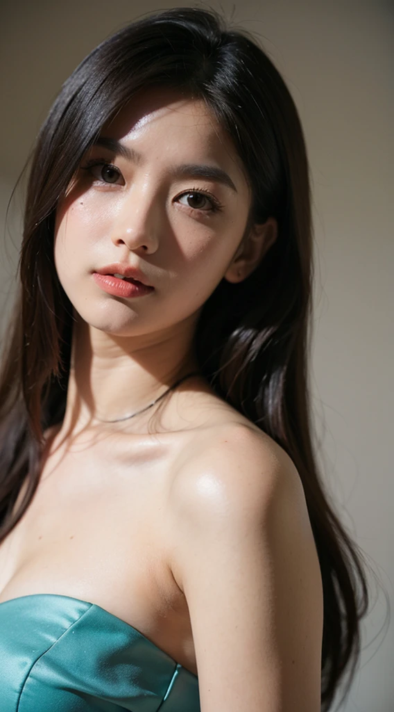 photo realistic, 1 girl,15years old, (finely best quality:1.4), (very thin bikini), (((topless))), (no bra), (black eyes), detailed eyes, (black hair), ponytail hair, (very small breast),slender girl, looking for viewer, (smile),