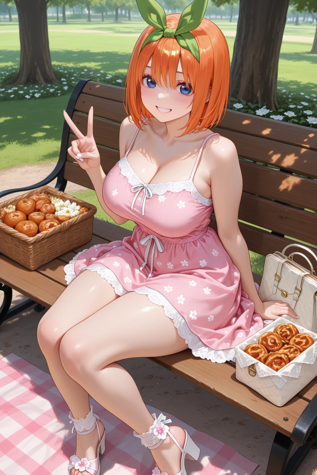 1girl,solo,(mcmom),huge breasts,short shorts,bikini top only,underboob,sitting,black eyes,restaurant,smile,blush,table ,food,indoors<lora:mom_(japanese_mcdonalds_commercial) 2:1>