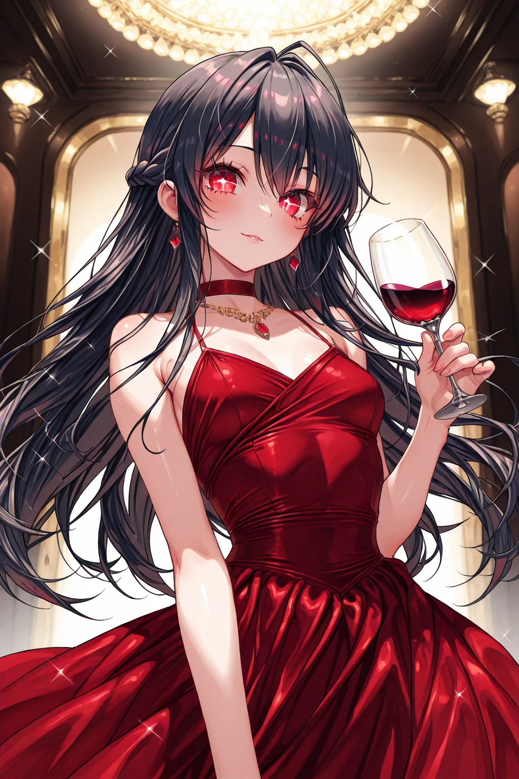(score_9, score_8_up:1.1),score_7_ up,highly detailed,
BREAK
1girl,petite,Vampire princess,beauty,long black hair,piercing red eyes,purple short dress gold accents,necklace with gemstone,small breast,standing,holding red wine glass,blood dripping from mouth,smirk,<lora:tsuneponyv2:1>,<lora:Illustrations_for_children:1>,<lora:naip33:0.85>,<lora:detailed_notrigger:1>,