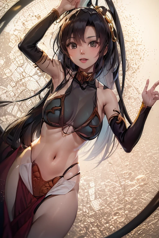 Highest quality、Highest quality、Masterpiece、girl((20-year-old、as soon as、Highest Bust、Medium Bust、Wide open chest、Red glowing eyes、Black Ear、Red Mesh、Disheveled Hair、Loincloth、thin、The best valley、Open chest、hair ornaments、Full body view、NSFW((Upper body naked、Lower body naked))、Random Pause、smile、Headphones embarrassed face))、high quality、Beautiful Art、background((Collapsing Ground、no gravity、Floating Object、shooting star、universe、comet))、Depth((Earth))、flight、Flying Debris、Depth of text、movie、Visual Arts、Perfect Art、8K、Genuine、Special Angles