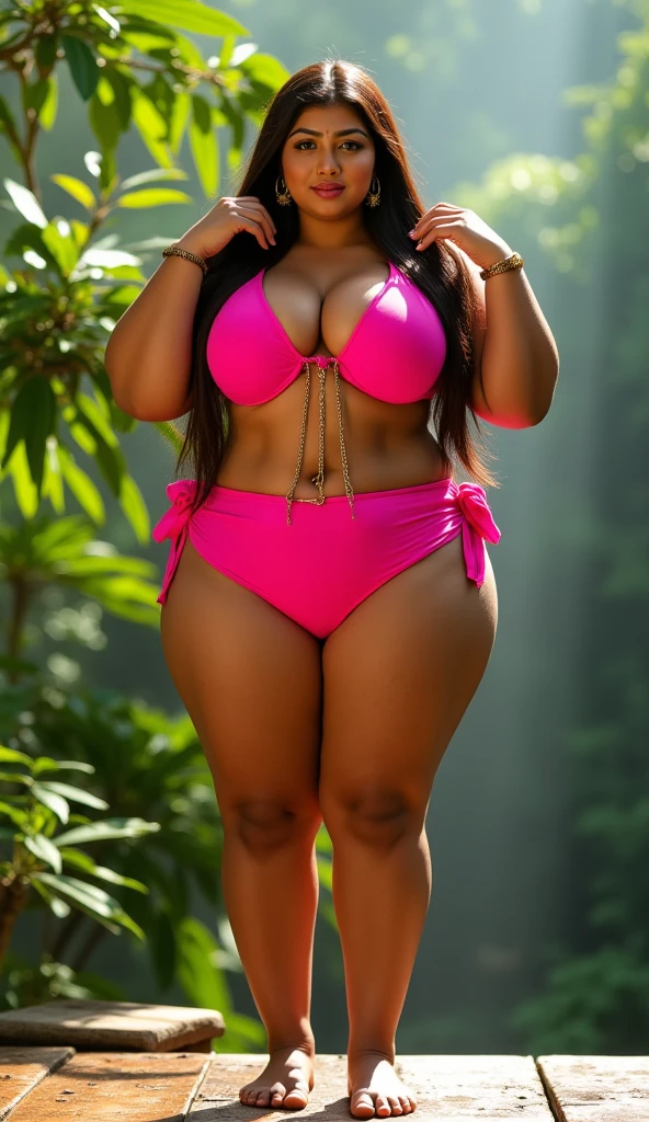 La sensual morena chel, en bikini sexy y provocativa, despampanante oppais enorme con escote pronunciado y caderas anchas piernas grandes con medias,  imagen 1.2, Renderizado 
