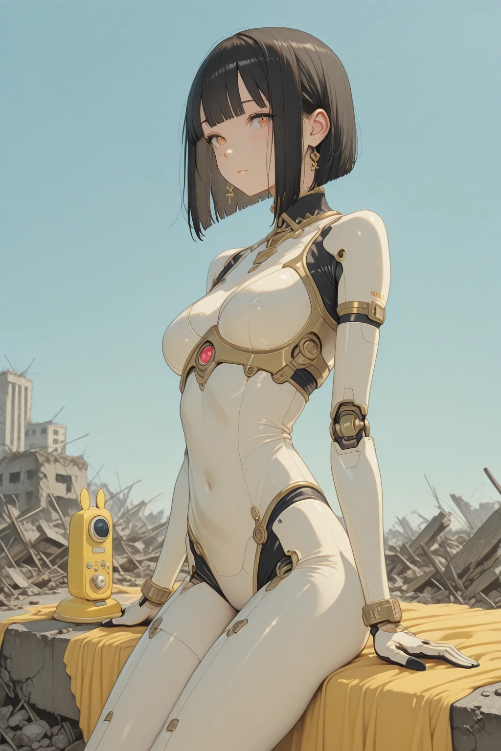 kardia, 1girl, solo, standing, armor, helmet, faceless, thighhighs, gauntlets, knight, visor \(armor\), plume, wide hips, heart, looking at viewer, facing viewer, ((heart))