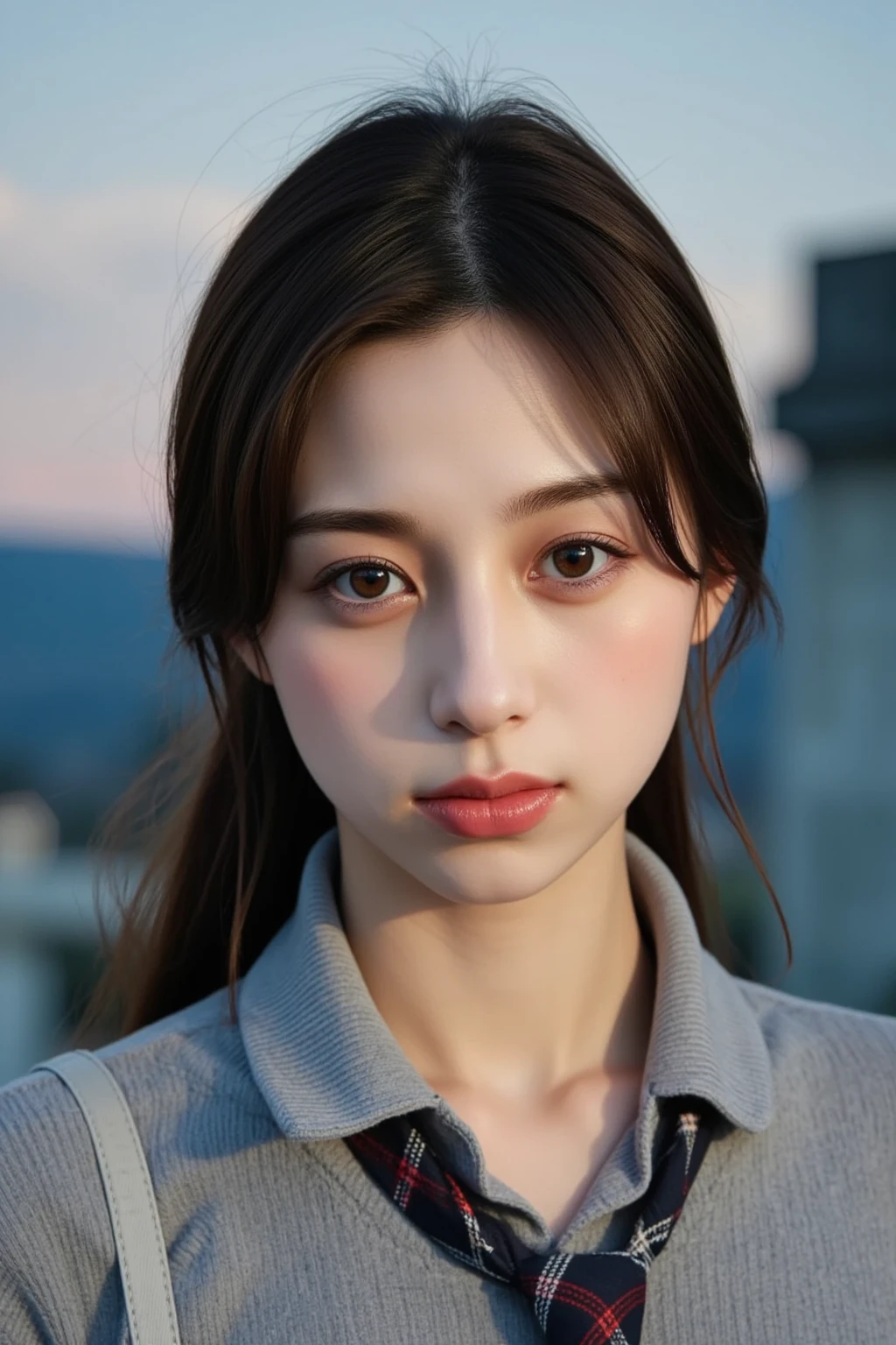 Surrealistic female portraits by David Hockney and Alphonse Mucha, fantasy art, photorealism, dynamic lighting, artstation, poster, volumetric lighting, very detailed faces, 4k, award-winning, 1girl, in the dark, deep shadows, understated, denim photos, (formal wear: 1.4), long hair, gray hair, bust photos, stunning face, delicate makeup, sexy body