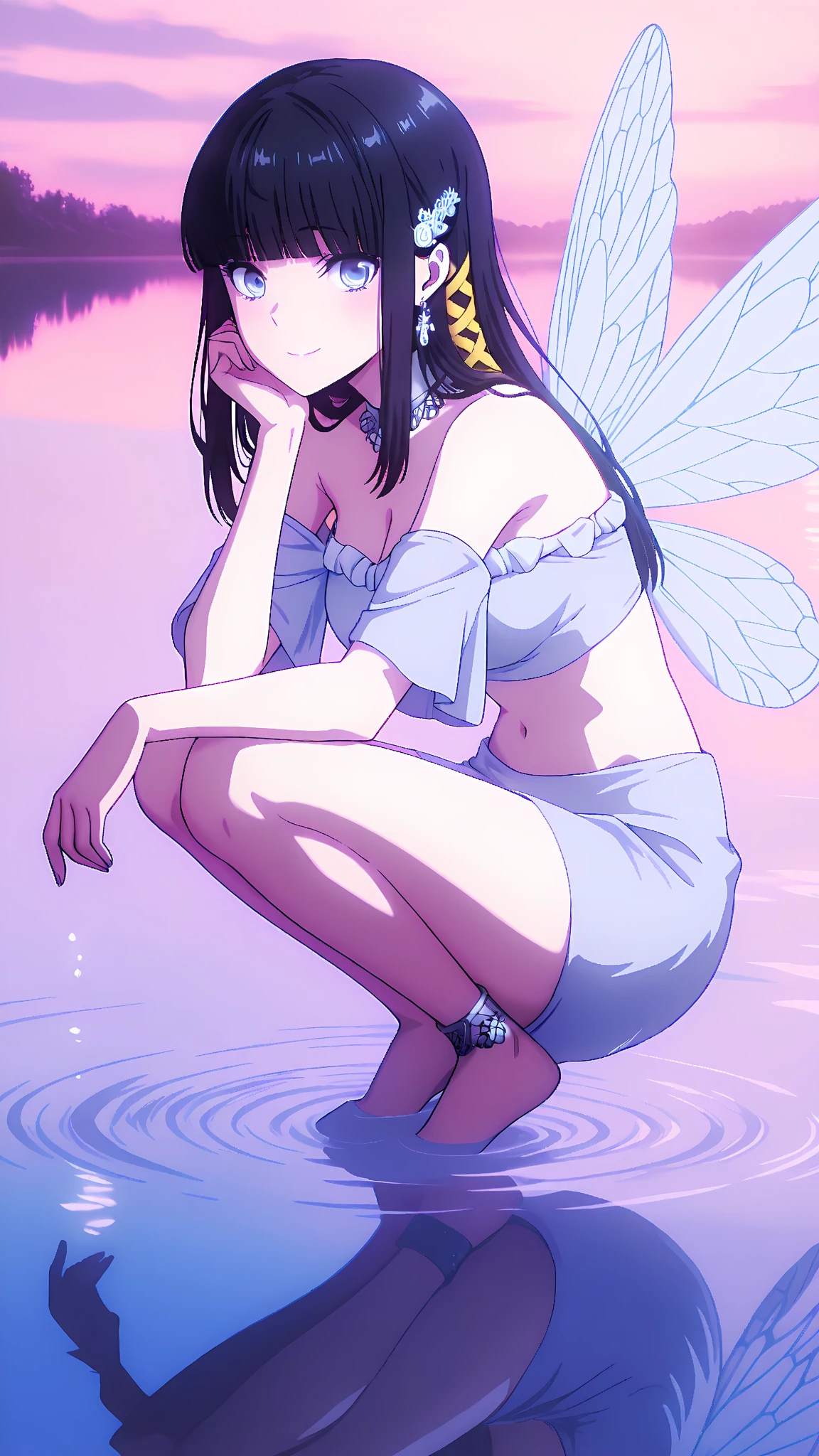 lynnminmay lynn minmay (azure eyes:1.7), long black hair,  (flat chest:1.2), raised arms, mouth open, gasping
BREAK collarbone, very short and low-cut ripped wet negligee with frills, bare arms, bare shoulders, bare legs, tied wrists, white panties
BREAK looking at viewer,
BREAK indoors,
BREAK (masterpiece:1.2), best quality, high resolution, unity 8k wallpaper, lying on bed with arms up (illustration:0.8), (beautiful detailed eyes:1.6), extremely detailed face, perfect lighting, extremely detailed CG, (perfect hands, perfect anatomy),
