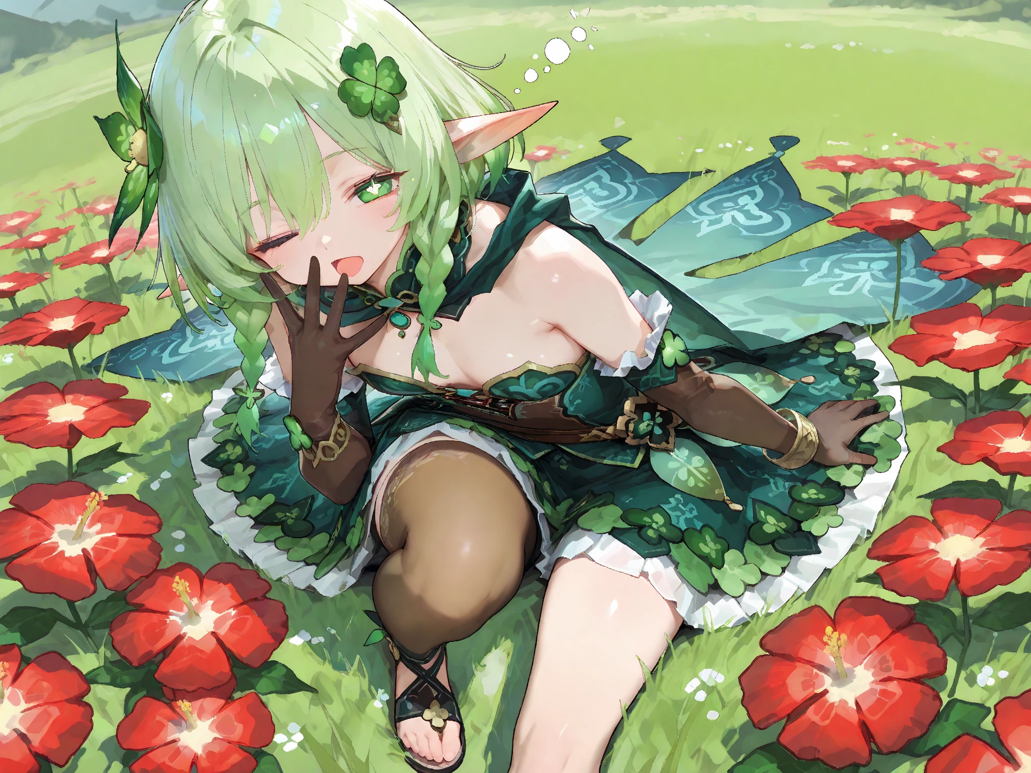 Nahida, nude, naked, perfect body, in front of a forest background, sexy, stands, loli