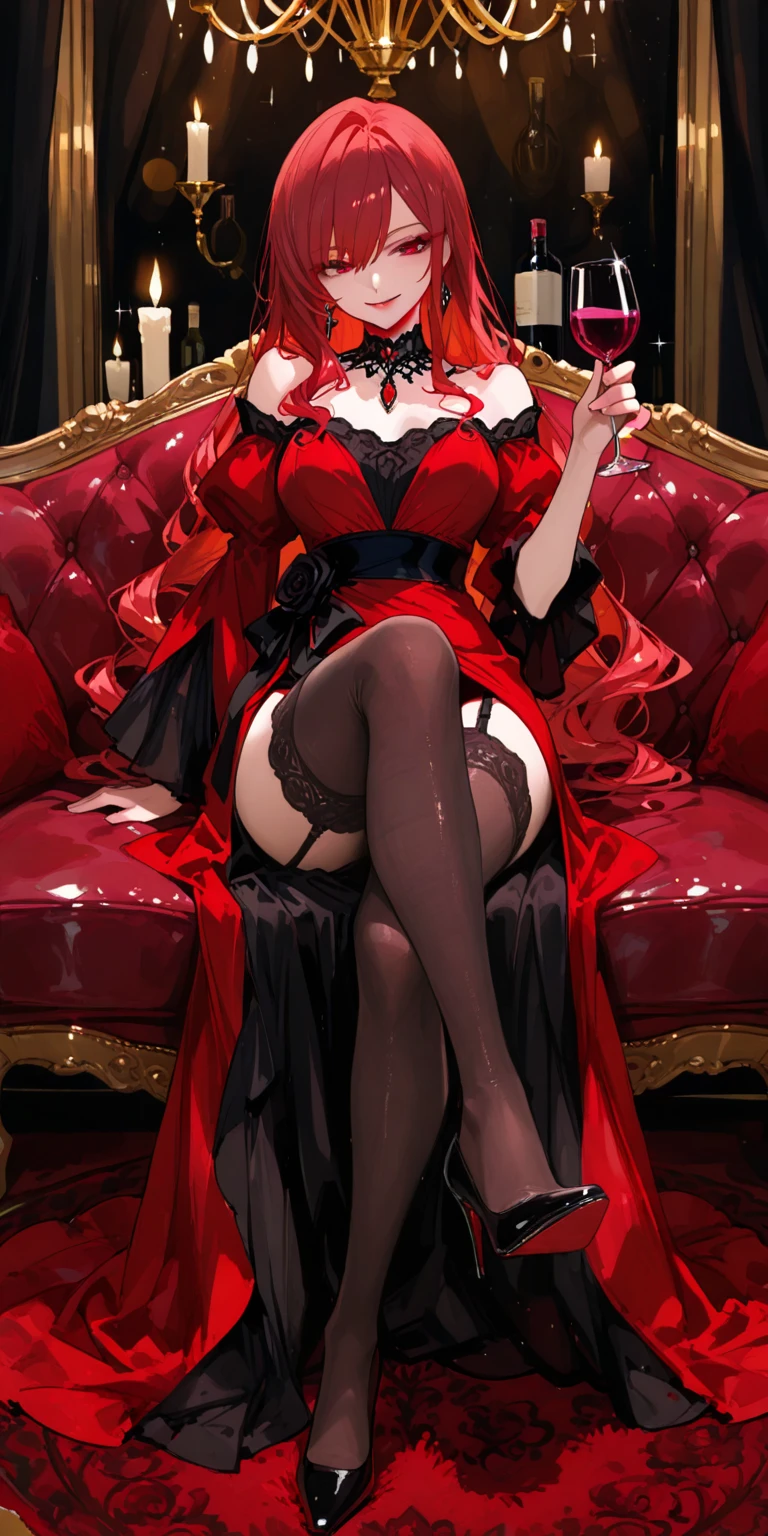 Hot looking slut, large tits , legs spread wide open, long ballroom dress, wet pussy, sexy, both long braided red hair, see through underwear