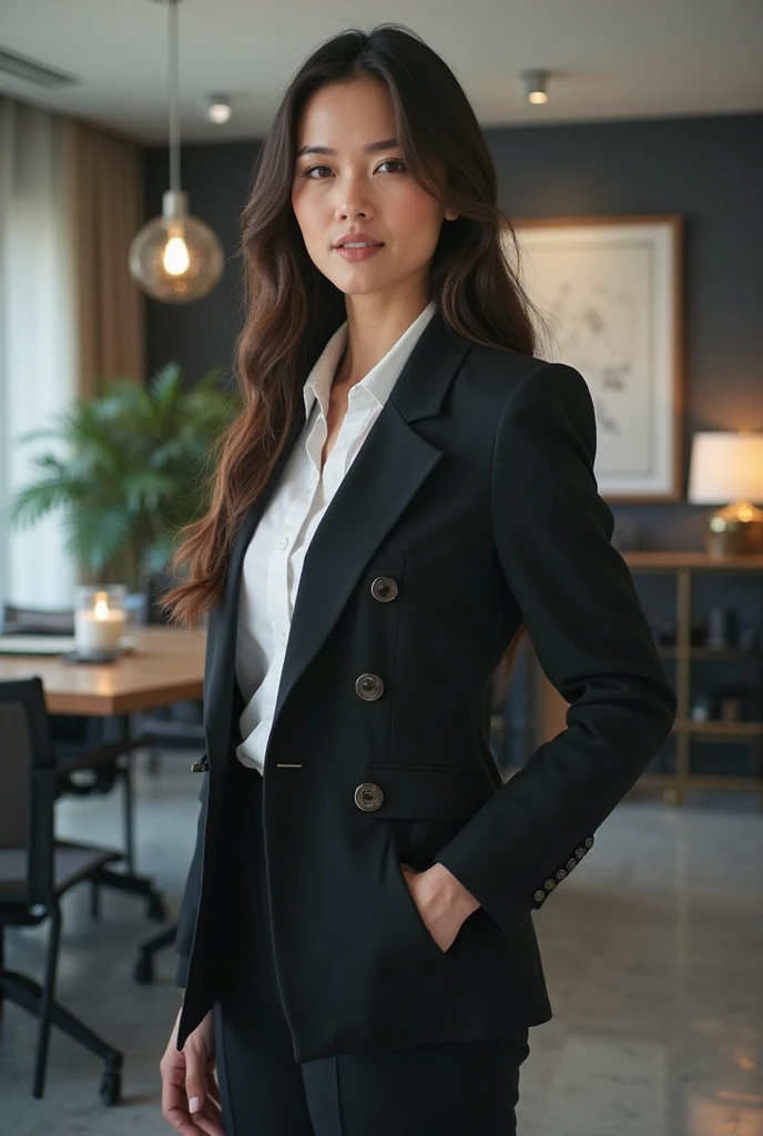 (Realistic), (masterpiece), 1girl, Beautiful 30 year old woman, (Karen Gillan:Brie Larson:0.5), medium length curly red-black hair, high detail white bodycon plunging business suit, strong athletic body, small :1.2, broad shoulders, outside background, 8k, (insanely detailed:1.5), full body photograph, 20 megapixel, canon eos r3, detailed skin, rim lighting, backlit, studio lighting