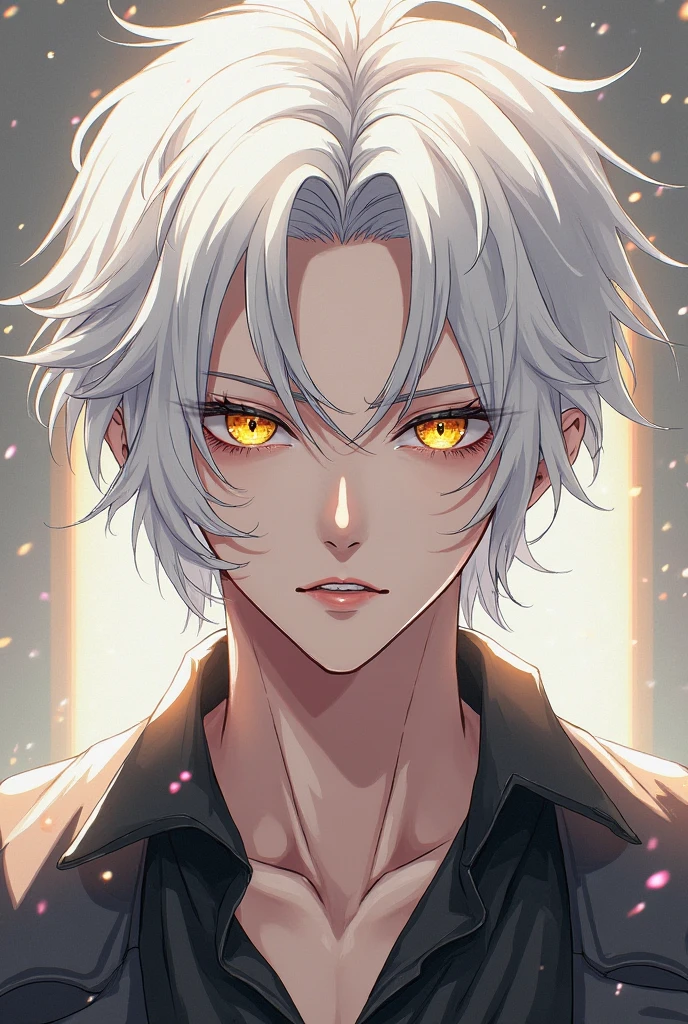 I could create an anime character white hair golden eyes male gender ...