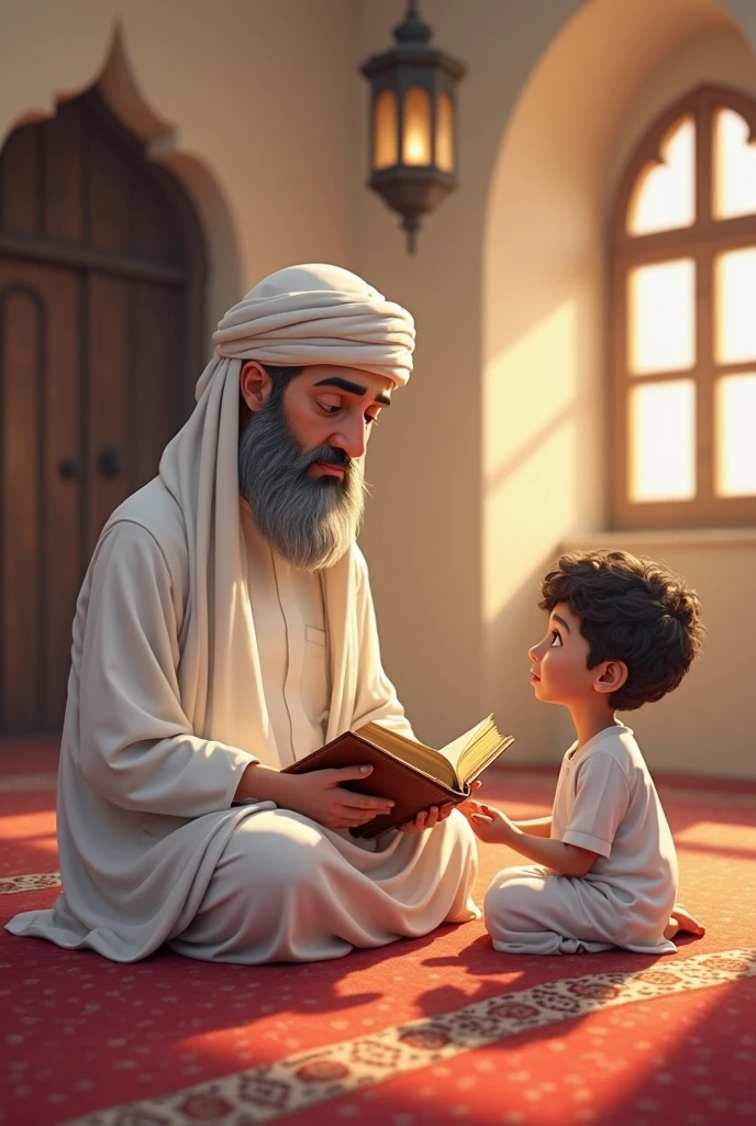 The grandfather sat with Marwan under a big tree in the yard of the house, and began to tell him the story of an exciting adventure..