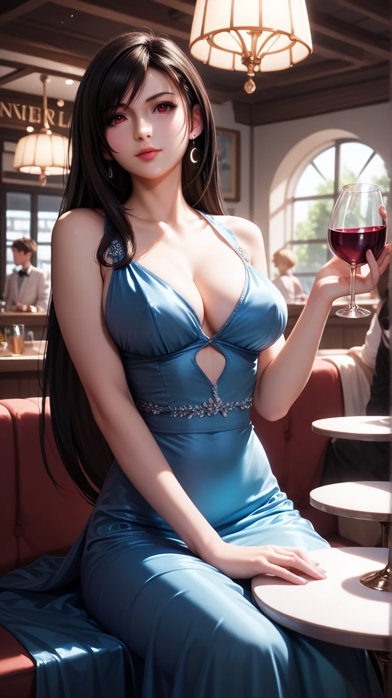 masterpiece,highest quality,Highest Resolution:1.2,Hyperrealistic:1.5,Realistic,8k Raw Photo:1.5、One girl,Big eyes,Clear amber eyes,Eye highlights,Bring a sparkle to your eyes、In the container、Cocktail Glass、Colourful and delicious cocktails、whole body、Cocktail Dresses、