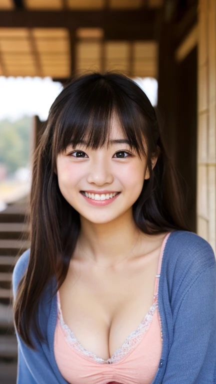 masterpiece,best quality,(Japanese ),((Beautiful girl)),cleavage,indoor,(perfect body beauty:1.2),(shy smile),beautiful teeth,