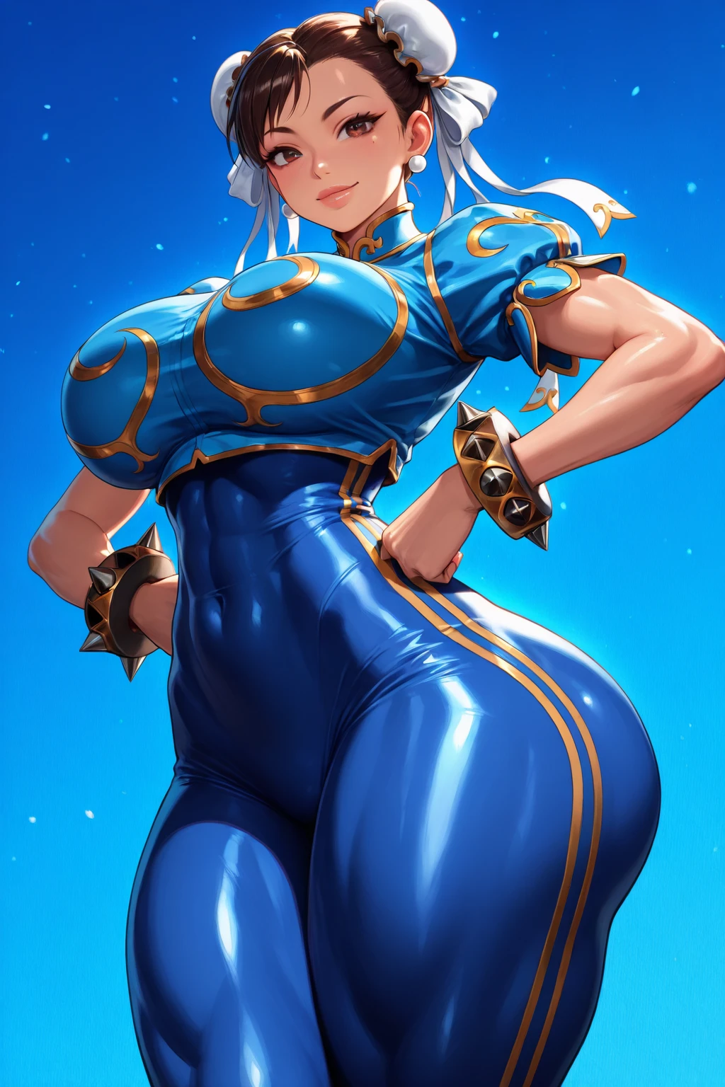 personaje chun li lado posterior mostrando el culo y su ano, NSFW sexy mostrando su posterior   full body size