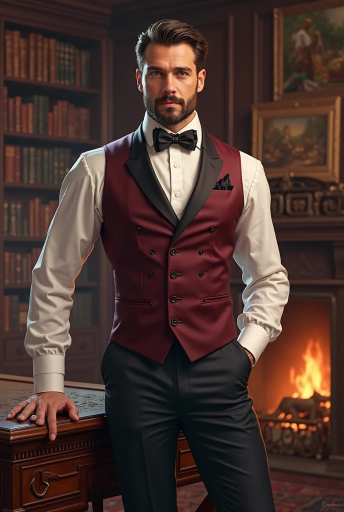 Araffed man, ((a young man of 18 years)), ((beautiful man)), ((God of beauty)), (( and sensual)),((with a clean beard)), square face, ( (thin nose and full mouth)),
((bright blue eyes)), ((long black curly hair)),
handsome and  man, 28 years old, full body shot, various positions, ((open red shirt)),Victorian era style,
broad and strong , ((in the background a room in a medieval castle)), wallpaper 4k, 32k Ultra, Ultra Hd, cinematographic lighting,
movie poster,Superior Quality、High Resolution、8k high definition、Photogenic clarity、