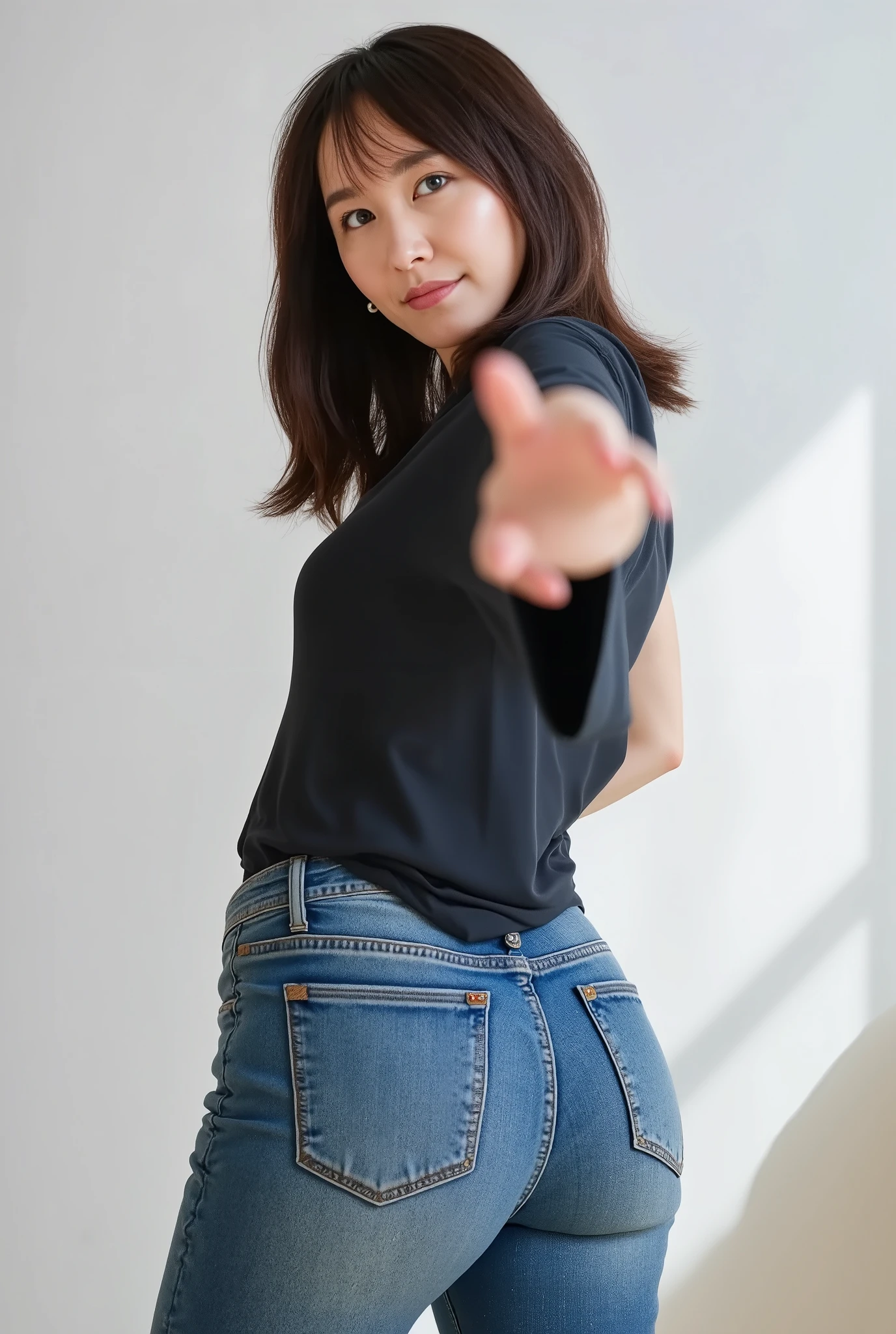 beautiful older sister、tight jeans、point your