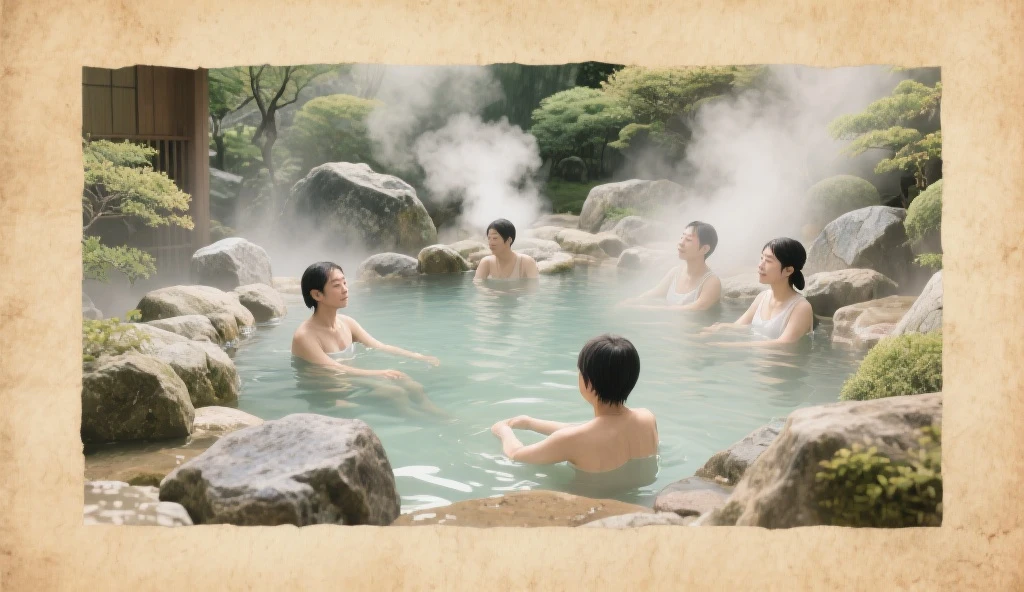 At the hot spring、Are crying、sex、Do the splits、Surrounded by old men、Swimwear
