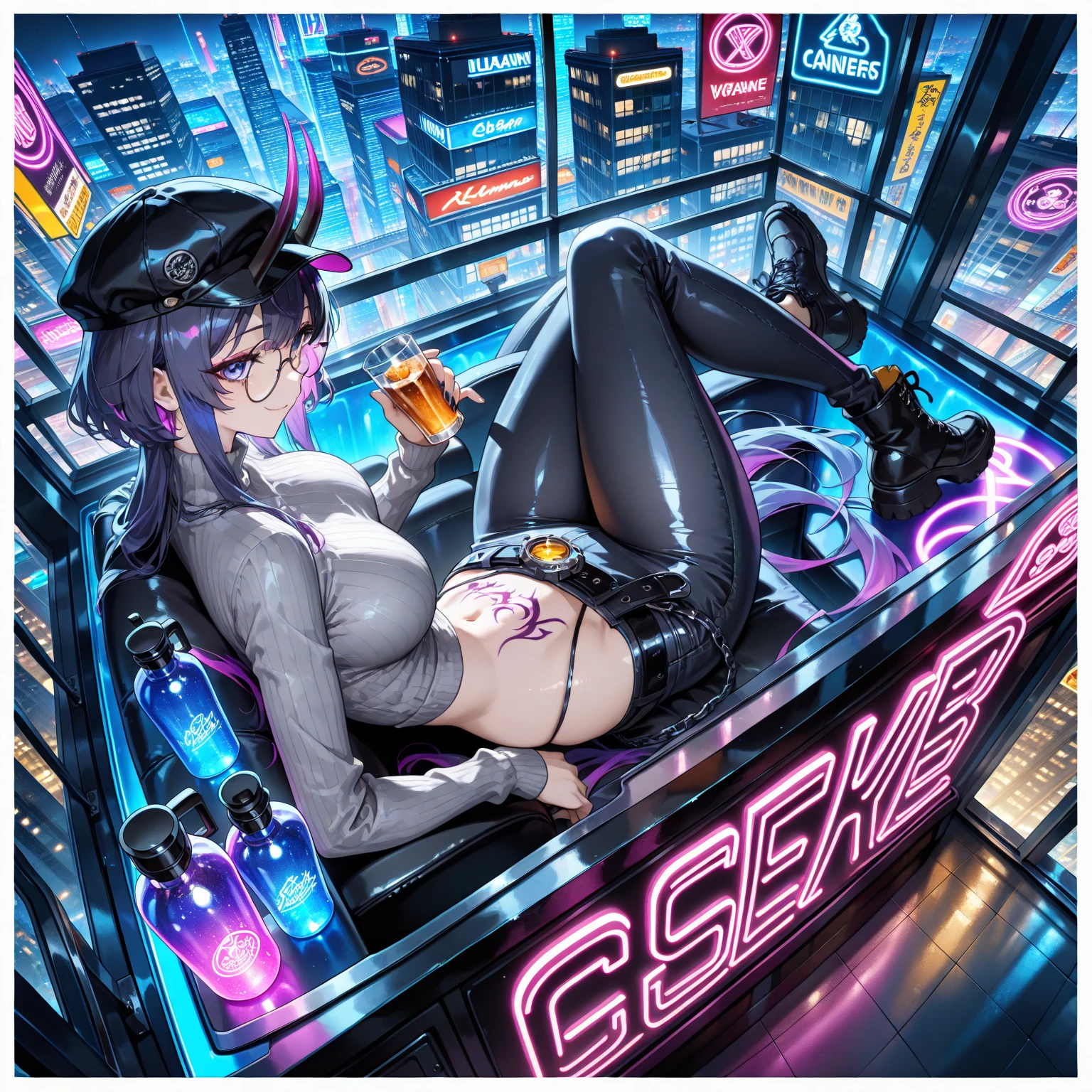Cyberpunk,MILF,Latex bodysuit,cabelos longos,olhos brilhantes,postura de luta,Seios enormes,Curvy,cabelos muito longos,Terno Taimanin,1girl,master part,(minamoto no raikou:1.4),corpo inteiro,(sem sapatos:1.6),sem arma,