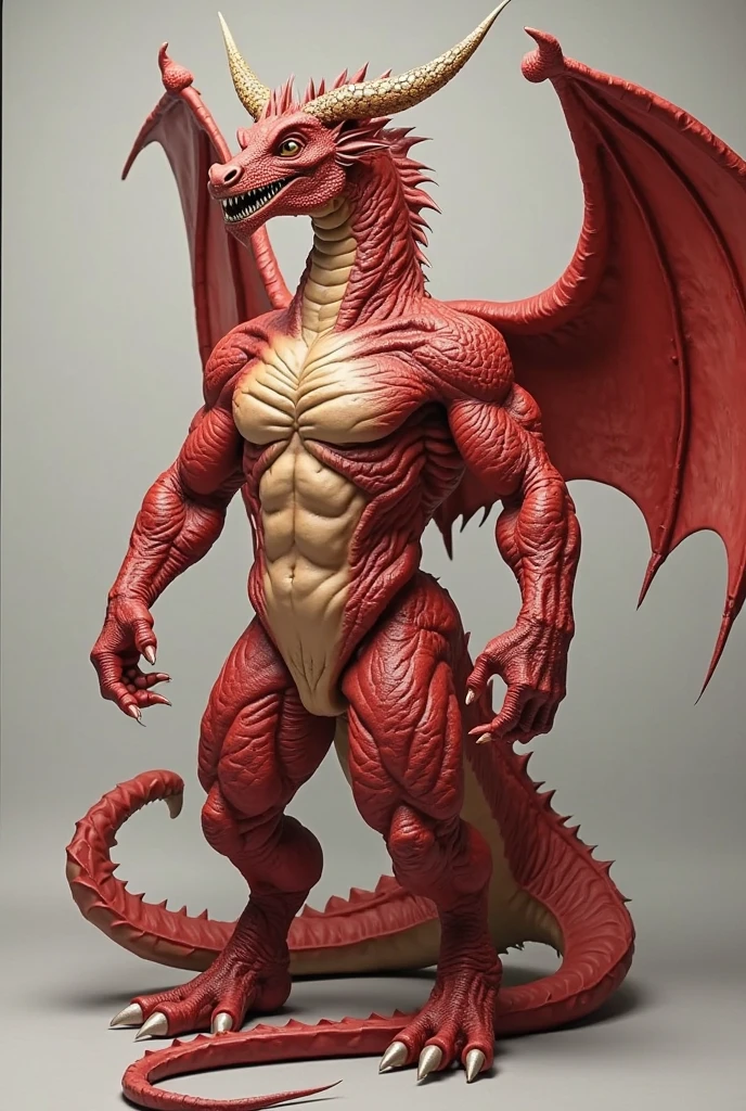 Chubby nude dragon in a jockstrap with a big bulge