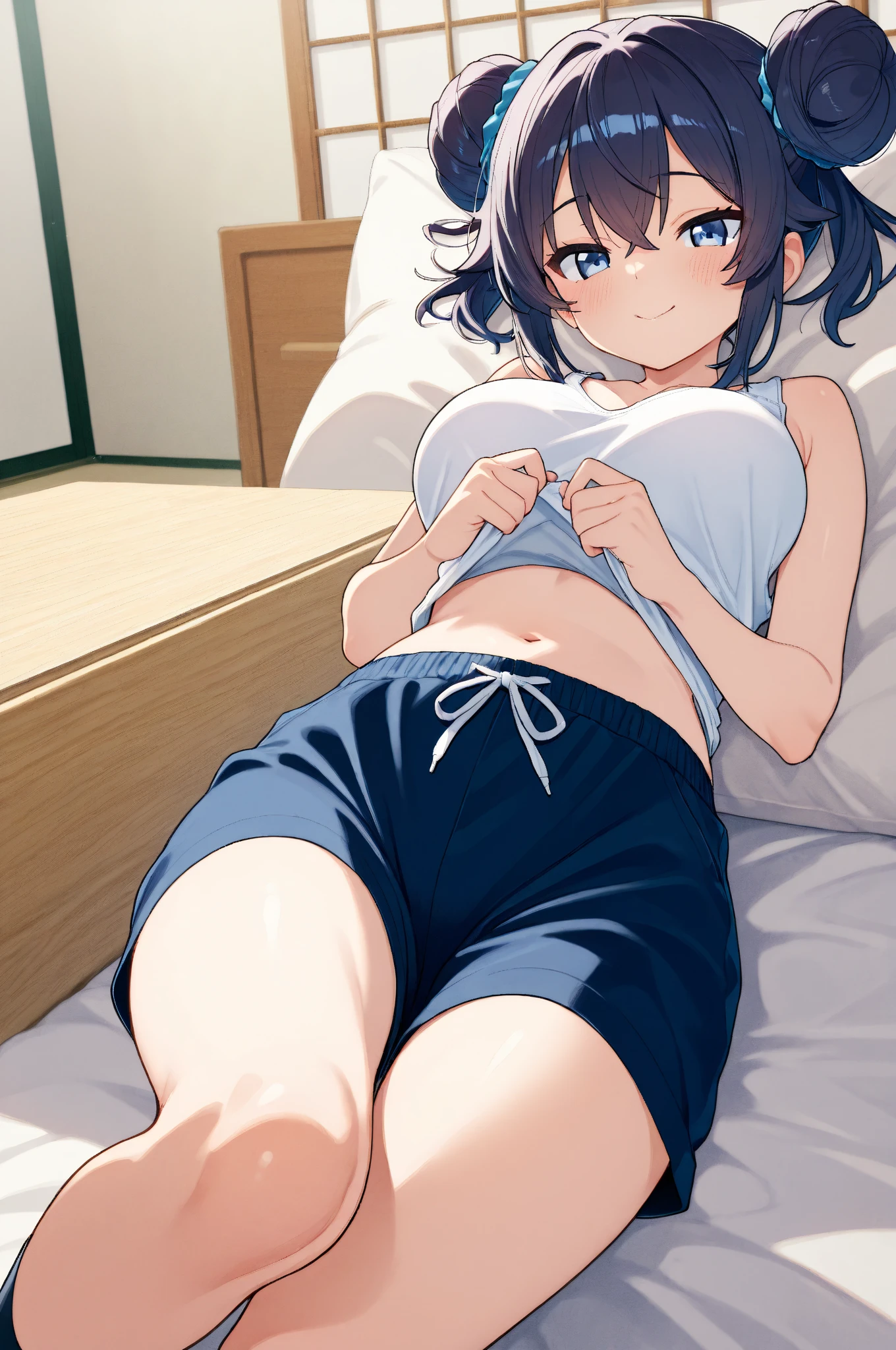 masterpiece,(Perfect Anatomy:1.5), highest quality, 1 lady , slender, leggy, (((very small breasts))), Seductive, pensive, brown hair, short hair, (wear a white long sleeved t-shirt,:1.5), white bikini panties , barefoot, Perfect hands, Perfect body, reclining, lying on a sofa, leg up , looking away, ((Exquisite detail)), Very finely crafted fingers(((10 fingers))), (full body showcase), (Show your whole body), (no background), (No logo) , high resolution, parted lips, belly button, feet up higher , arms behind head, hip lift, nsfw, white bikini panties focus, feet focus, from above