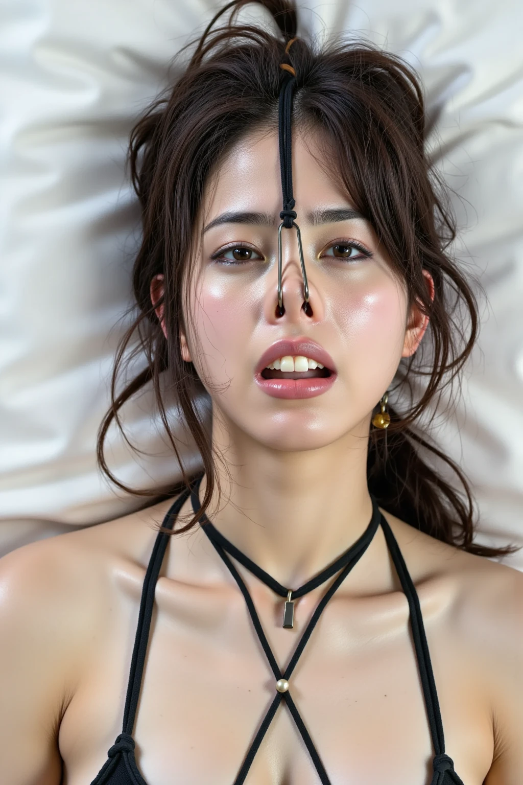 Realistic photo, 25 year old Japanese woman, nude, Lie on the bed with your legs spread, Detailed face and body, Natural light, High resolution, photoRealistic, (Highest quality,8k,High resolution,masterpiece:1.2),Very detailed,(Realistic,photoRealistic,photo-Realistic:1.37),Realistic skin texture,Beautiful eyes and lips,Beautifully detailed face,Long eyelashes,Smooth Skin,Natural body shape