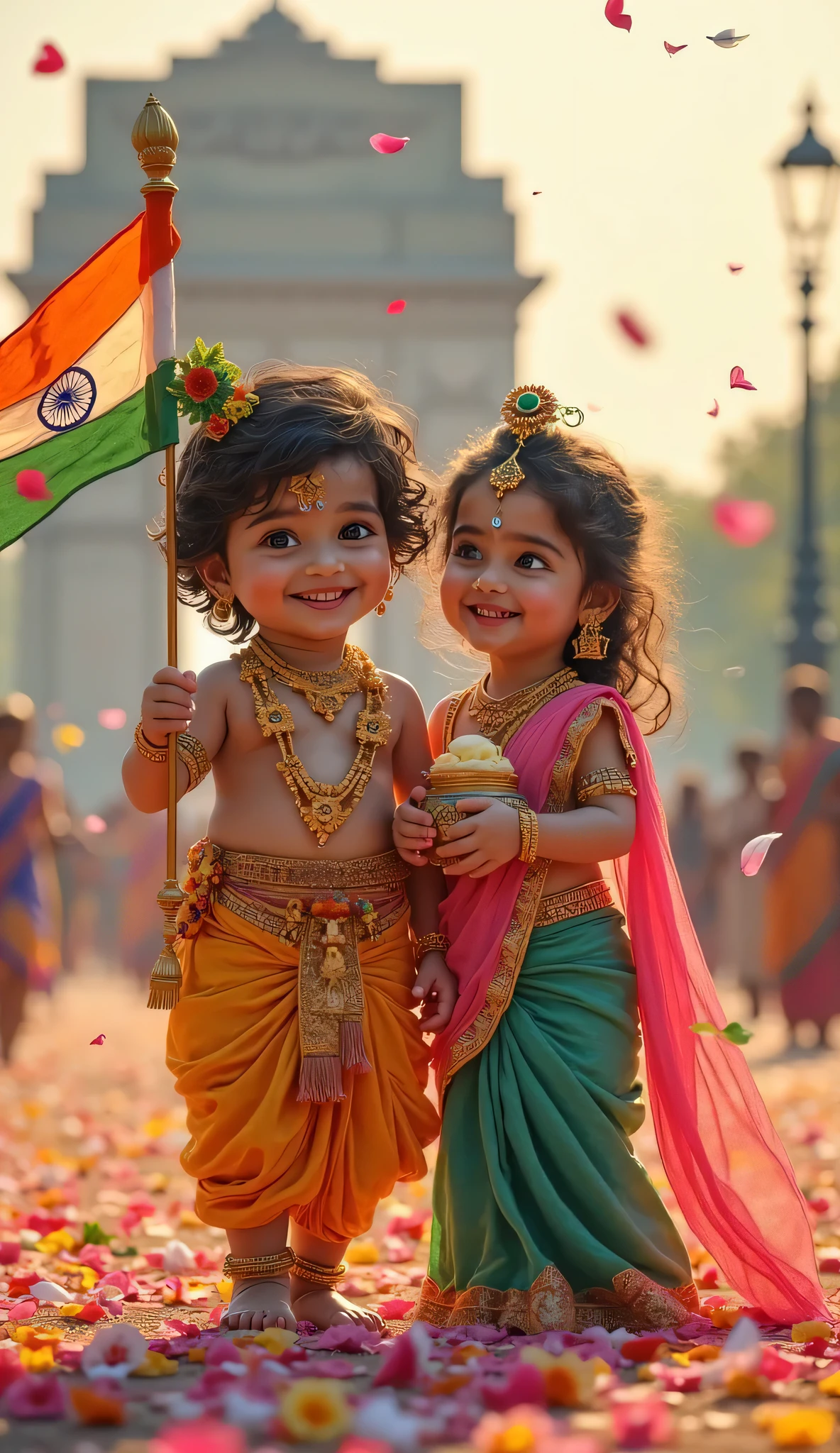 tiranga dress boy and girl cute little