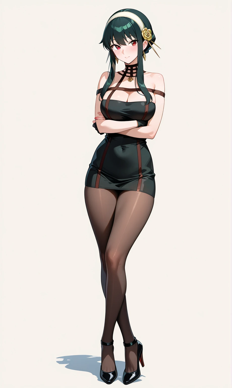(Masterpiece, best quality, intricate details, 1sologirl) iron collar, arms behind back, iron cuffs, shackles, bound ((standing by wooden pole:1.2)) looking from above happy closed mouth
