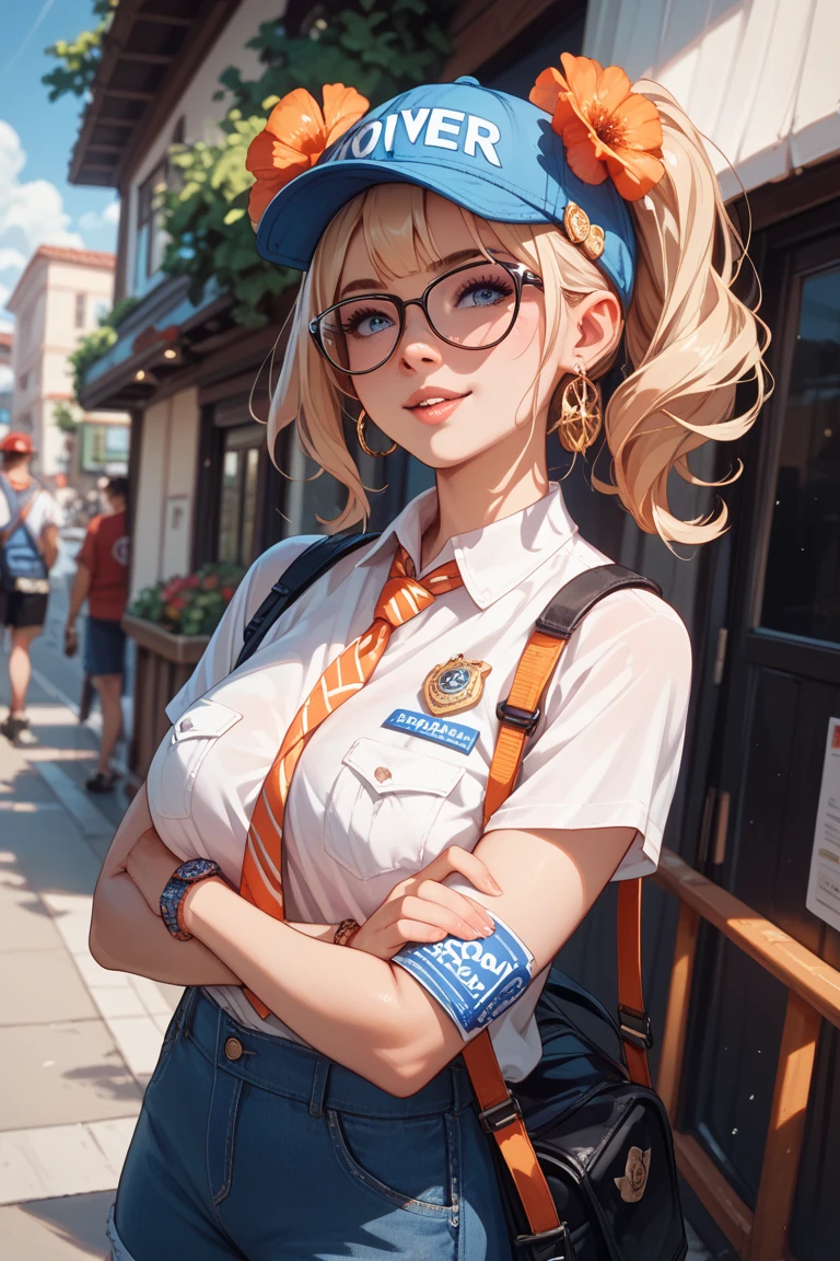 (FioGermiWaifu:1), 1girl, curvy, (shorts, crop top, gloves, round eyewear, vest, baseball cap), looking at viewer, cute pose, smile, desert background, :D, (masterpiece:1.2), (best quality, highest quality), (ultra detailed), (8k, 4k, intricate),(full-body-shot:1),(Cowboy-shot:1.2), (50mm), (highly detailed:1.2),(detailed face:1.2), detailed_eyes,(gradients),(ambient light:1.3),(cinematic composition:1.3),(HDR:1),Accent Lighting,extremely detailed CG unity 8k wallpaper,original, highres,(perfect_anatomy:1.2), solo, wide shot, nsfw, (detailed ladscape, city, street:1.2),(detailed background),(dynamic_angle:1.2), (dynamic_pose:1.2), (rule of third_composition:1.3), (dynamic_perspective:1.2), (dynamic_Line_of_action:1.2),(masterpiece:1.2, best quality), (1lady, solo, upper body:1.2), Hair: buzz cut, Clothing: oversized, distressed denim jacket with patches and pins, paired with black skinny jeans and combat boots, Accessories: silver hoop earrings and a black choker necklace, Hanging out in an underground music venue or street art exhibitposter,(by mucha:1.2),((art deco,Botanical Art,Floral Art)),(floral:1.2),lily flower,
(masterpiece, highest quality),(vibrant colors,colorful),(amazing details,detailed background),anatomically correct,Accurate drawing,Detailed drawing,high-class sense,
lotus position:1.6, sitting, girl, bare thigh, bare stomach, (brown eyes),
(School uniform:1.5), pillow, open mouth, big breasts,