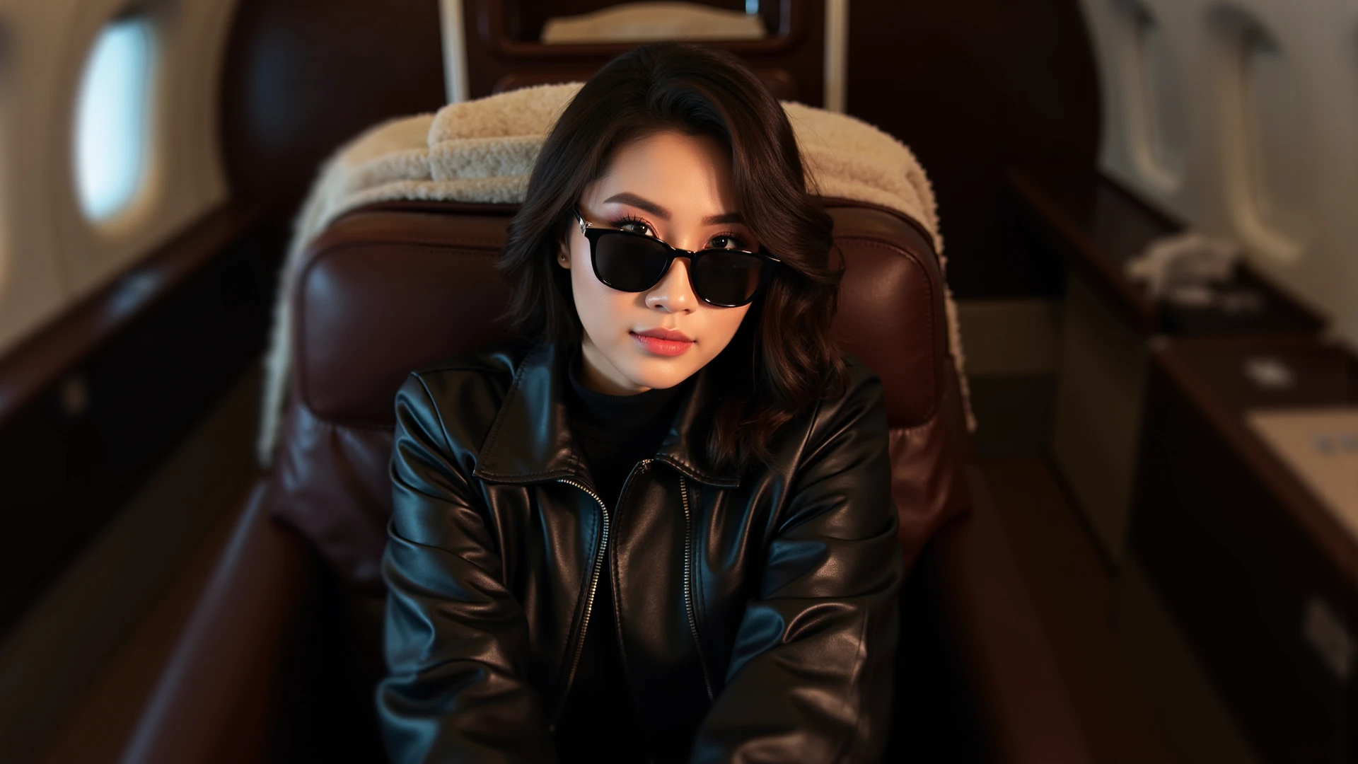 Best Quality,Masterpiece,Ultra High Resolution,(Realisticity:1.4),Original Photo,Cinematic Lighting,
HongKong Style,HongKong,1girl,solo,hat,sunglasses,black hair,long hair,bag,photo background,black headwear,long sleeves,upper body,shirt,blurry,(full body:1.3),