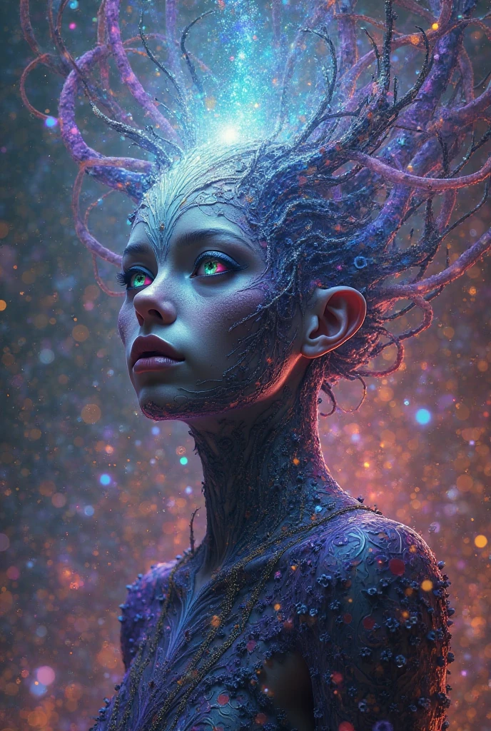 bohemian princess, (masterpiece), highly detailed, vivid colors, moody, 8k, high resolution, abstract, biomechanical, gel, jelly <lora:gelata:.4>
