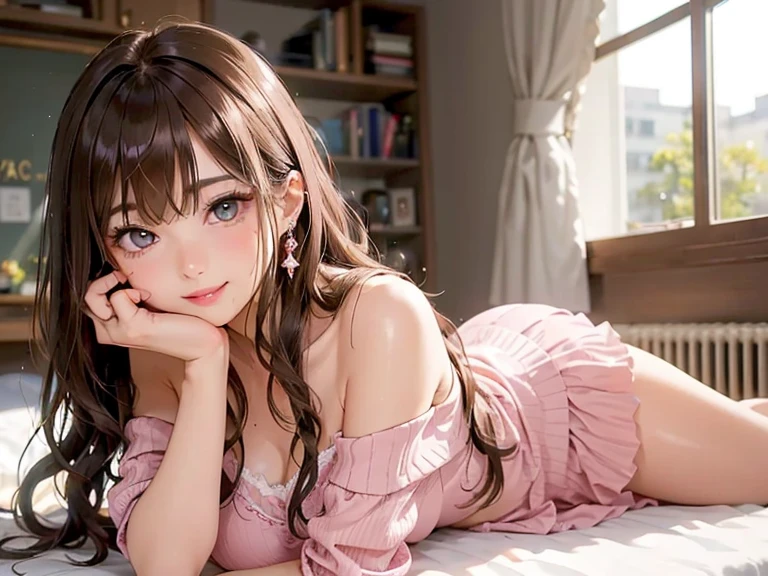 huge tit,girl in a pastel pink dress,The soft cloth gently flutters。The skirt has a simple neckline,Slightly exposed collarbone,Cosy atmosphere。Shyly bowed his head,Medium-long hair hangs gently over the shoulders,Cover part of your face,A gentle breeze。Book in hand,Focus on reading,The eyes are quiet and serene。Fingers turn the pages,Nail fingers are light nail polish,Slightly diffuse and fragrant。Sunlight shines through the windows,Soft smiles,The whole world is warm。
