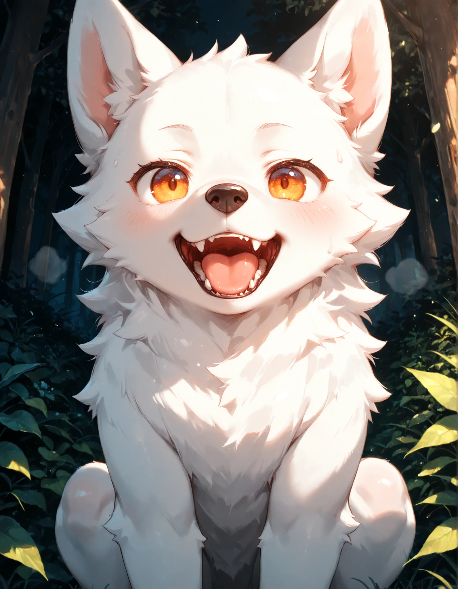 masterpiece, best quality, very aesthetic,, solo, wolf,But it's Shota,cute little white fur