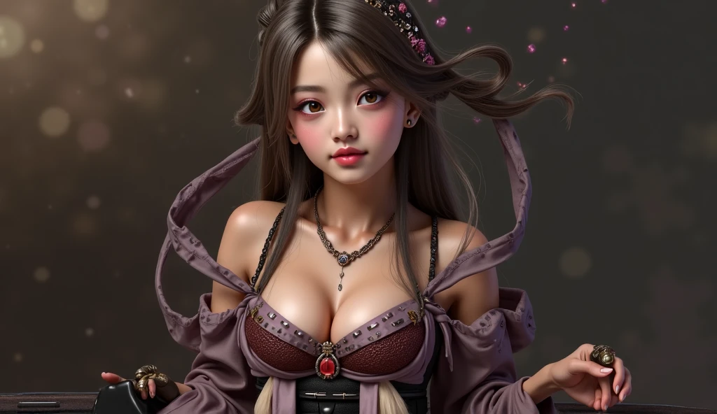 a gorgeous japanese woman, extremely detailed eyes and face, long eyelashes, detailed skin, beautiful detailed lips, intricate clothing, photorealistic, highly detailed, 8k, masterpiece, studio lighting, realistic, vivid colors, sharp focus, hyper realistic, detailed background, elegant pose, natural lighting