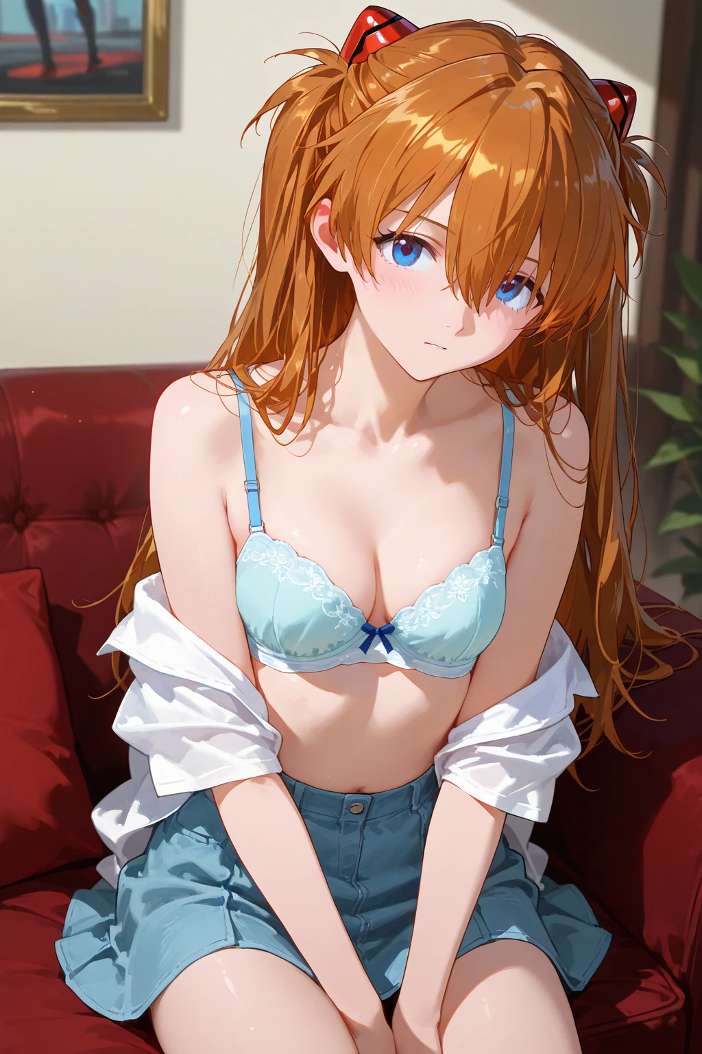 masterpiece, Highest quality, photograph、realism、One Girl, Thighs, beautiful girl, Flowers, たくさんの小さなflower, flower、Tight waist, RAWphotograph,Bright lighting、Face Light, Ultra-realistic, High resolution, photograph, Sharp focus, Highly detailed eyes and face,Symmetrical face, Accurate hands、Five fingers、Half-open mouth、Small Nose、whole body、Big Breasts、Cleavageを強調、Lightly wavy hair、Long Hair、チラリと見えるThighs、強調されたCleavage、Her hair was tied with a big red ribbon......、Embarrassing、Lying in bed、(((Nipples are visible)))、masturbation behavior、((((Completely naked、I can see the vagina、Spread your legs、Sex toys in the vagina、Sexually excited expression、Hands ready for a hug))))、(((Sex in a mountain hut、rich in color)))、((Expressions of pain))、(((Well-shaped breasts、virgin、Anxious but happy expression、A small amount of sticky white urine、Cleavage、A comfortable and relaxed expression)))、(((A messy white lace dress、Breasts exposed、The lower body is exposed、Beautiful navel)))