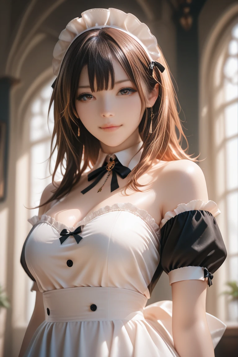 cowboy shot, solo, 1girl, looking at viewer, hands on own breast, Breast kneading, breast focus, huge breast, twin braids, double bun, bun cover, china dress, (elbow gloves:1.1), ultra high res, (photorealistic:1.4), raw photo,16K,dramatic lighting,