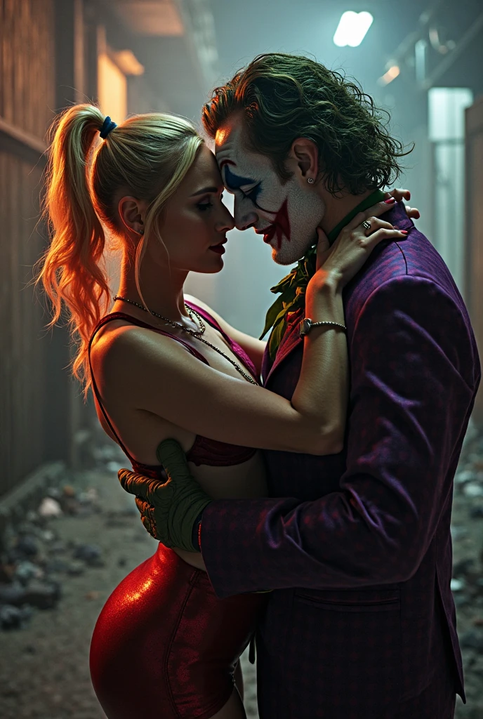 Harley Queen and Joker kissing