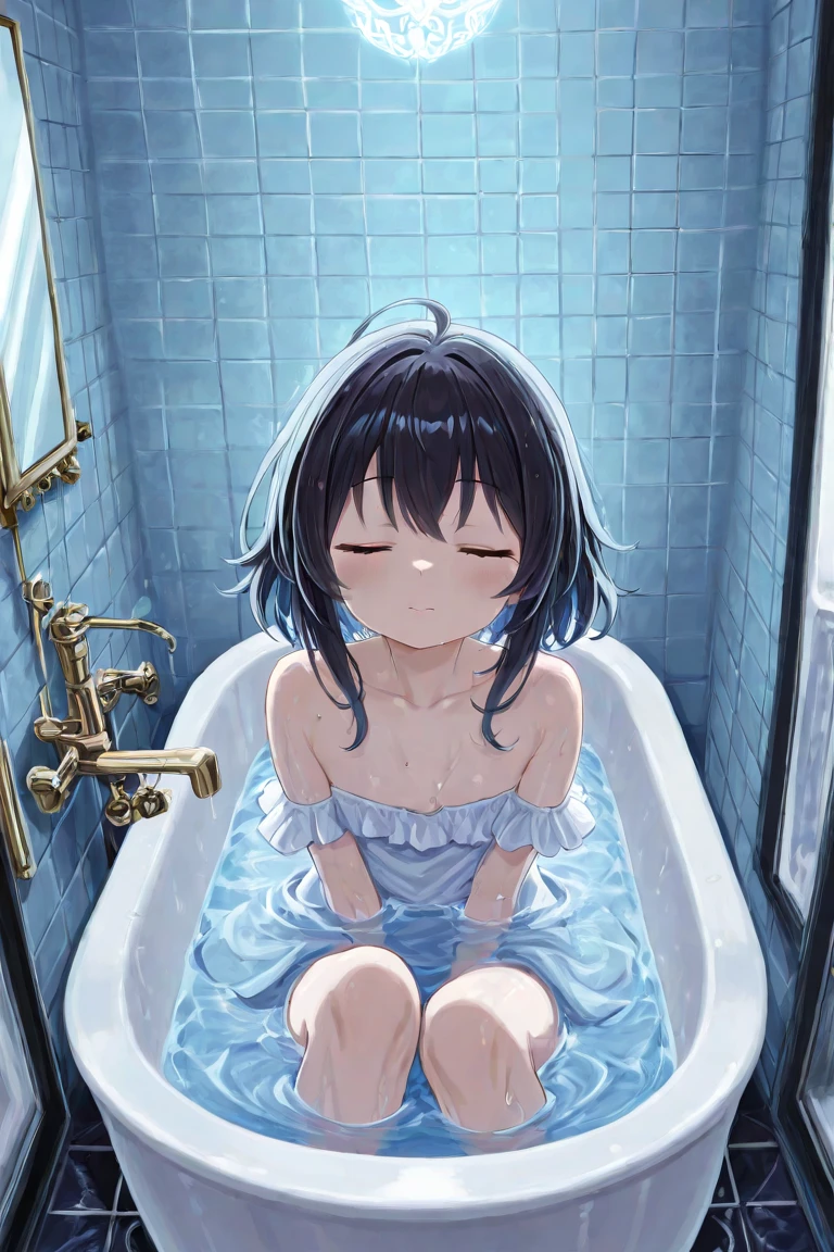 {{{Best quality}}}, {{Very detailed, very detailed face, very detailed beautiful eyes,}}, {Illustration}, {{Very delicate and beautiful}}, Large bath ( Bath large enough to accommodate many people, huge public bath, extremely spacious), 1 girl (small build, short limbs, 8 year old girl), round face, completely naked, with a towel wrapped around her head), bare feet (baby face 1.2), bath A girl is doing a piledriver on the flooring of the venue, the men pick her up and insert their dicks into her pussy, they push her up violently, a low angle full body shot, composition (ekiden))