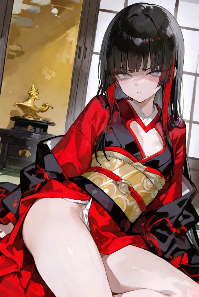 Girl with long black hair、Kimono appearance、shrines、white stocking glue eyes、red lipsticks、Hairpin、veranda、A smile、no panties,pussy juice,(dildo in the vagina),(pussy juice)、embarassed face、red blush、Teary-eyed、Solo、(Masturbate with your fingers)