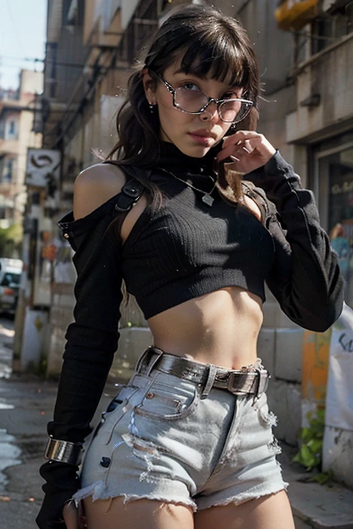 Realistic, 超Realistic,。.3d, Art Station, society, 8K,
Award-winning photo of a beautiful woman walking in the park, (fashion), (Colorful Hair:1.2), cheekbone, Detailed face, with tack,  Nice long leather jacket, Ripped jeans, Highly detailed skin, Perfect ???????, Wide Hips, Smooth abdomen, Thigh Gap), sunglasses colorful, Vibrant