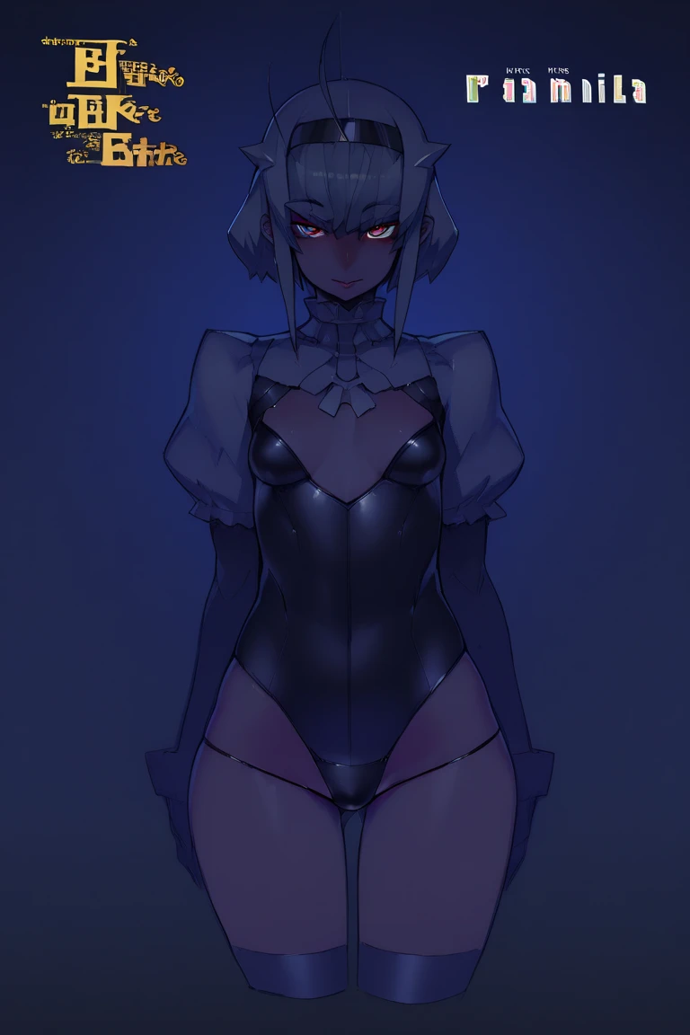 (masterpiece), best quality, expressive eyes, perfect face, a white bug girl, two antennae, short white spiky hair, blunt hair, ((dark black sclera)), yellow eyes, smiling, sharp teeth, ((white color flesh skin tone)), ((gray organic armor clothes)) looking at viewer, ((shot from below)), sfw
