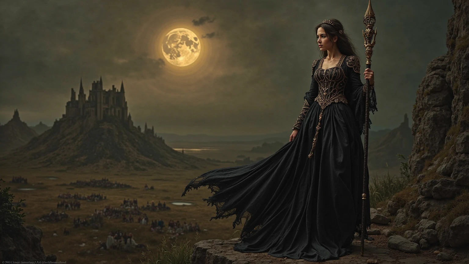 Background for Dark fantasy romance novel, regal, witches