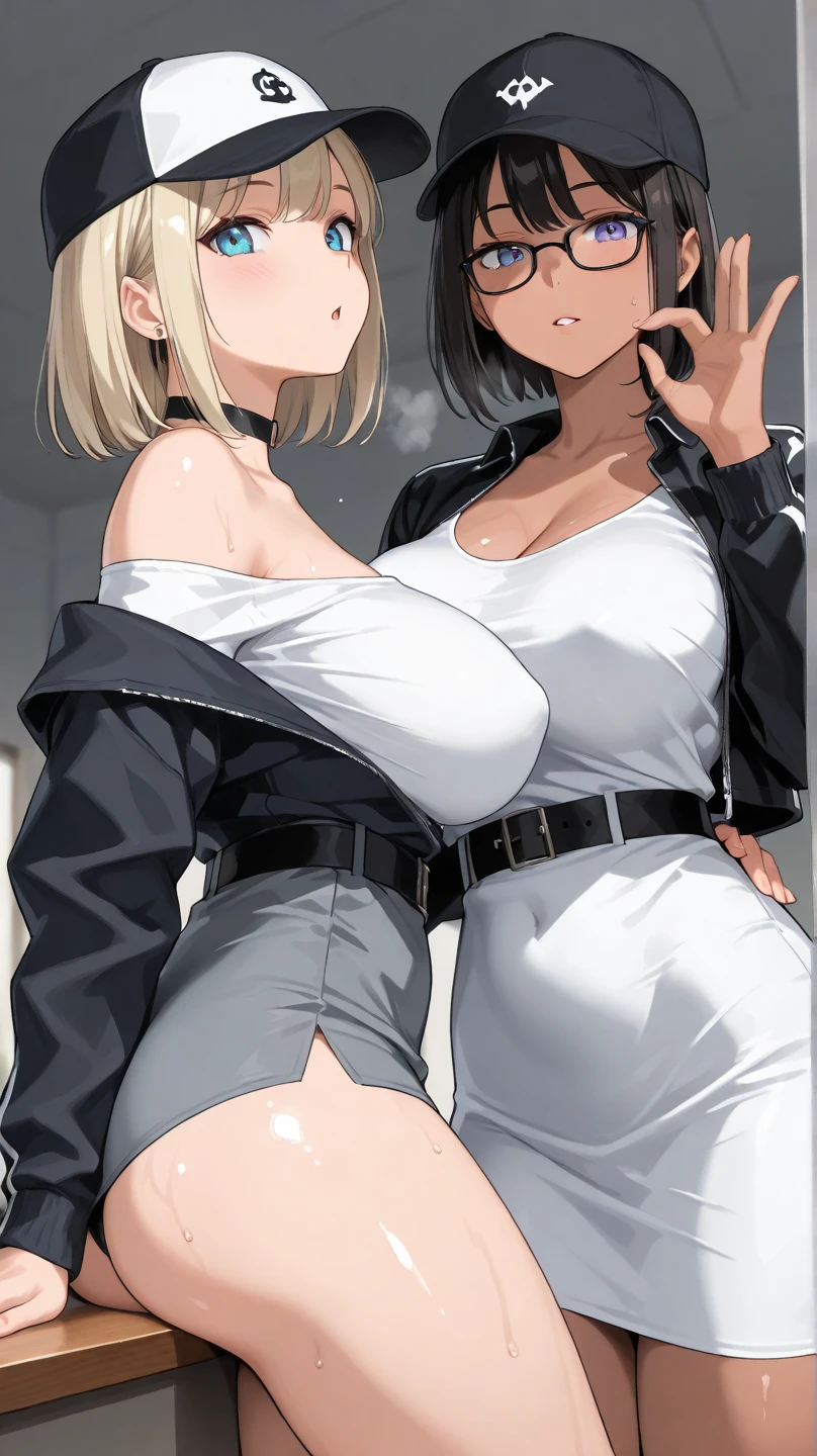 (masterpiece), anime, Best quality, good anatomy, one girl, Hinata Hyuga, (full height), white eyes, Big breasts, realistic face, gloomy face, Looking down, dark hair, short haircut, navel ,bare shoulders, tight black top, decollete, black pencil skirt, tall legs, beautiful legs, office, Reflectors, 8K masterpiece, super detail, film movie, best quality, best ditails, detailed face, detailed eyes, camera from bellow