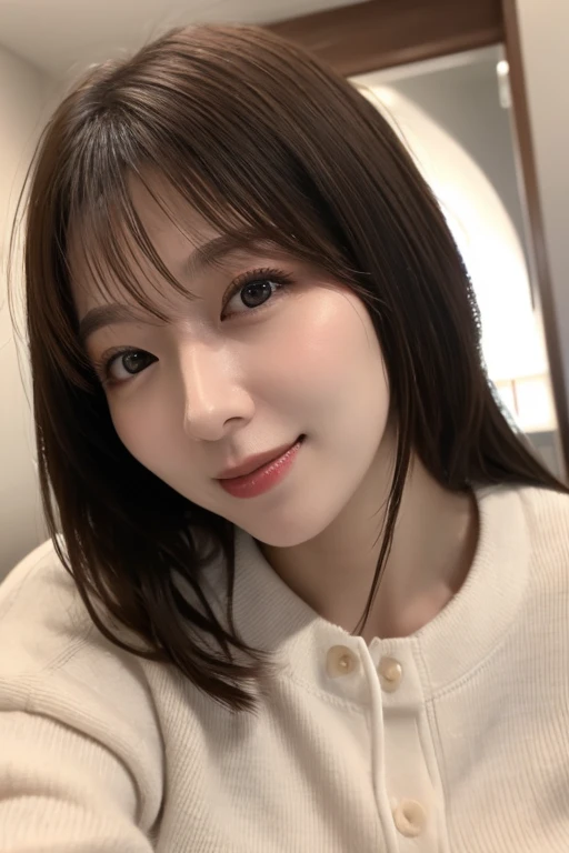 whole body, Highest quality, figure, Very detailed, In detail, High resolution, 8k wallpaper, Perfect dynamic composition, Beautiful attention to detail,Wavy Hair、tights、 (short hair)、Small breasts, doctor coat、smile、cute、happy、sexy shot looking at camera,Perfect and beautiful face,24-years-old、Health Insurance Doctor、smile、Simple Necklace、Health Room、bed