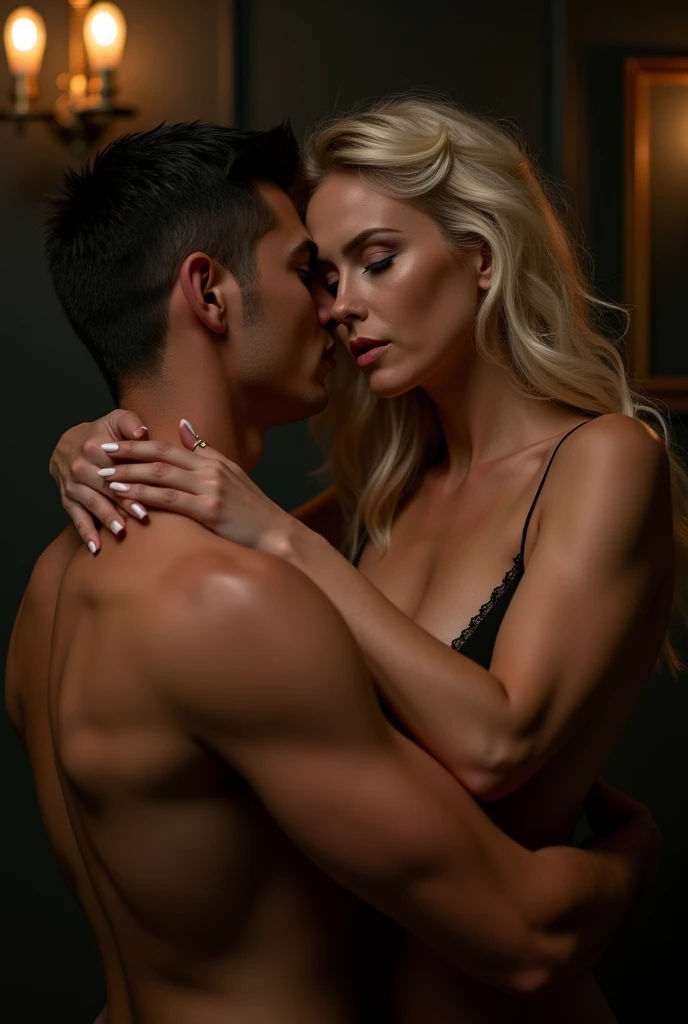 Sexual passion between a boyfriend and his girlfriend, she is the dominant one 