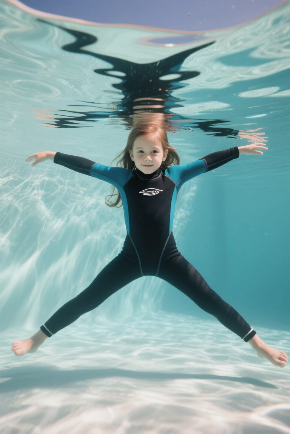 Crying arya stark in a busy queue at a water park, anxious facial expression, wetsuit