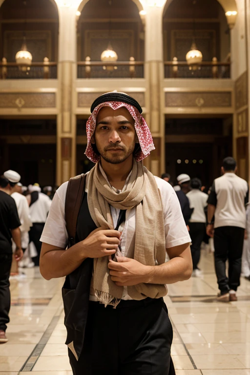 Mujahidin with black flag in front of masjid al aqsa
